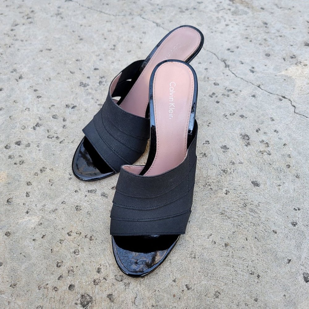 Calvin Klein Black Rona Elastic High Heel Shoes